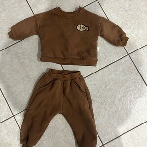 Brown Toddler Fish Sweatshirt / Sweatpants set